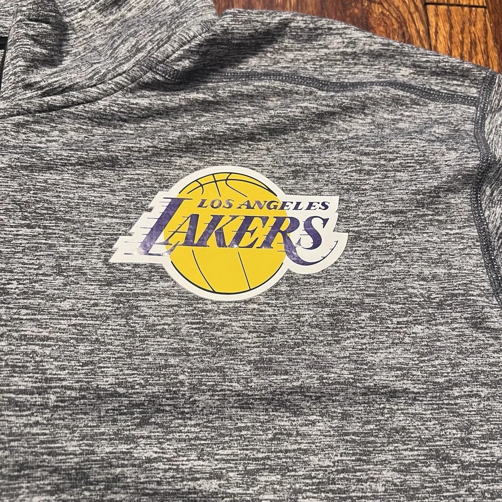 Nike Los Angeles Lakers Quarter Zip Size XXL 2XL Heather Gray Dri Fit